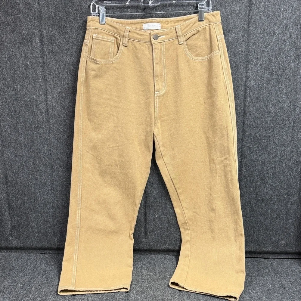 OAK + FORT Women's Tan Boyfriend Jeans